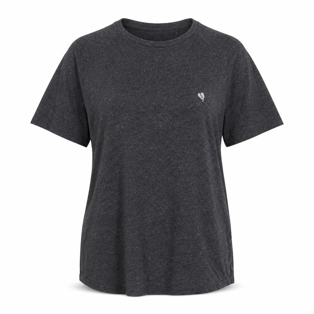 Heart Breaker Womens Black L T-Shirt Crew Neck Short Sleeve