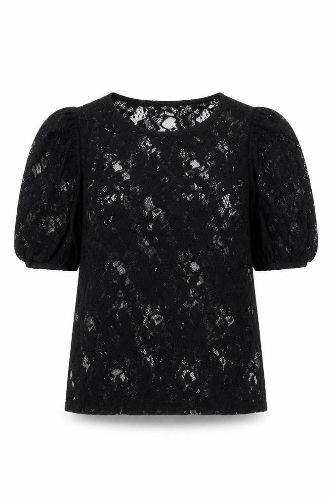 RESERVED Women’s Black Lace Puff Sleeve Blouse Size L