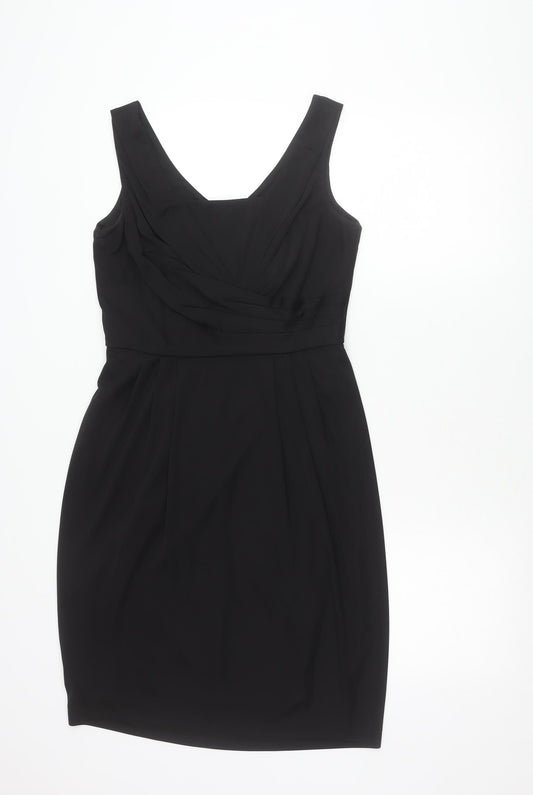 Minuet Petite Women’s Black Size 10 Sheath V-Neck Cocktail Dress