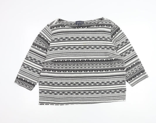 Saloos Women’s Black Geometric Aztec Tunic Blouse Size 22