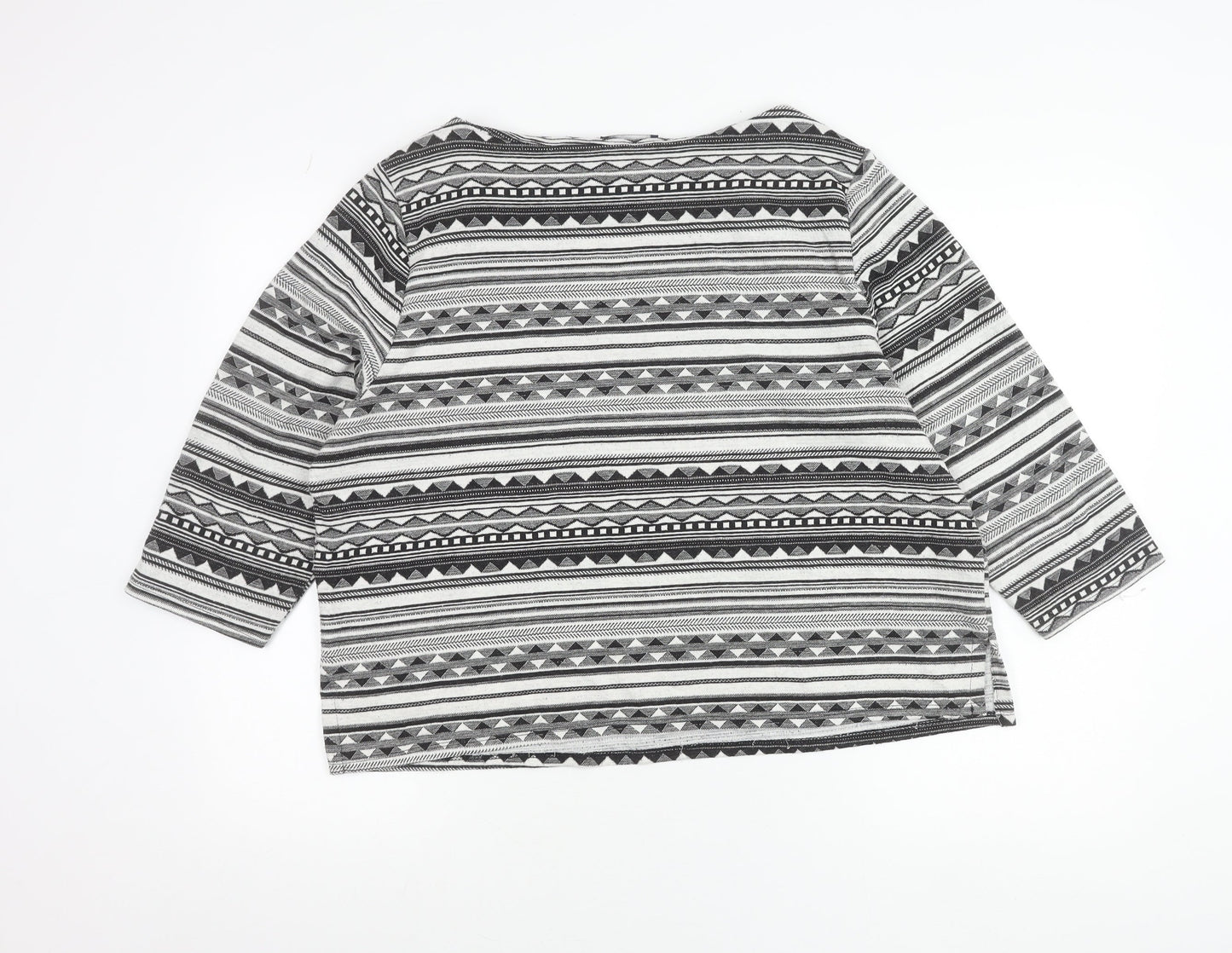 Saloos Women’s Black Geometric Aztec Tunic Blouse Size 22