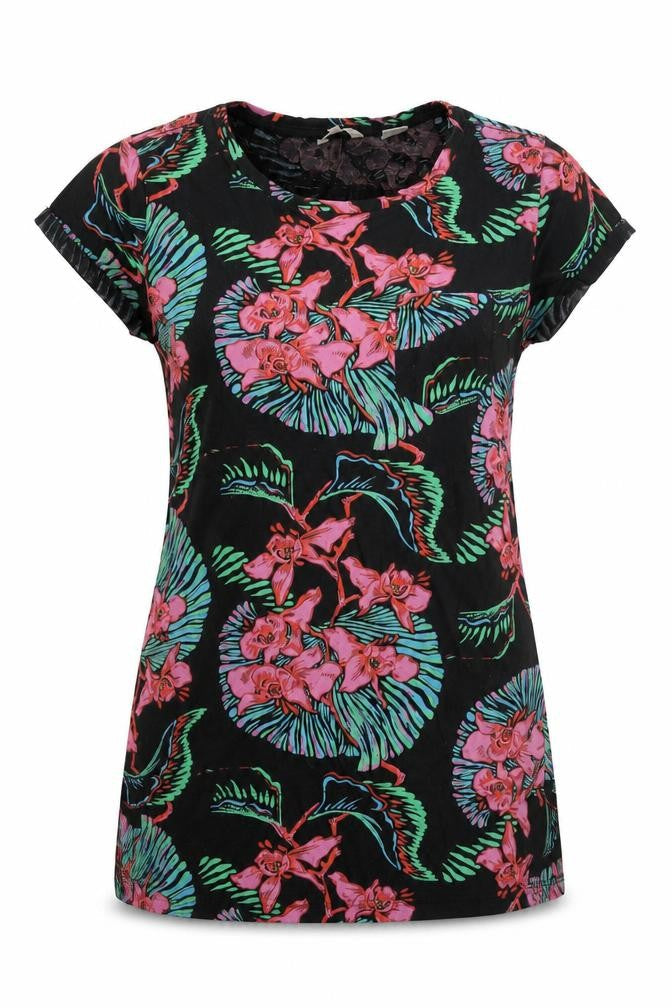 Levi's Women's Black Multicoloured Floral Cotton T-Shirt Dress M