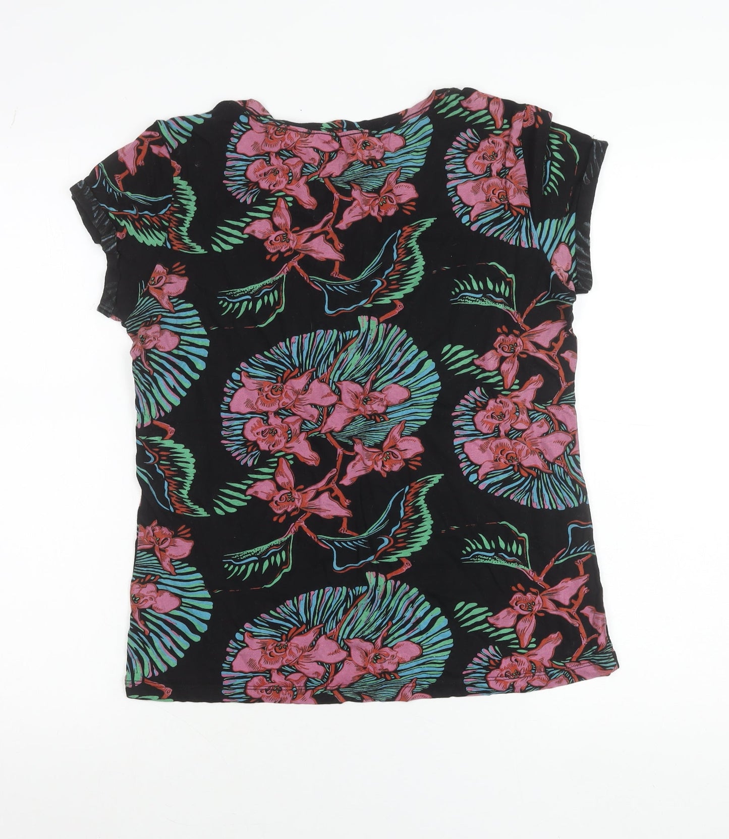 Levi's Women's Black Multicoloured Floral Cotton T-Shirt Dress M