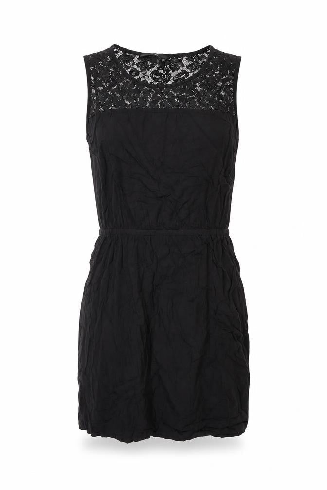 Vero Moda Womens Black Lace Chiffon Tunic Blouse Size M