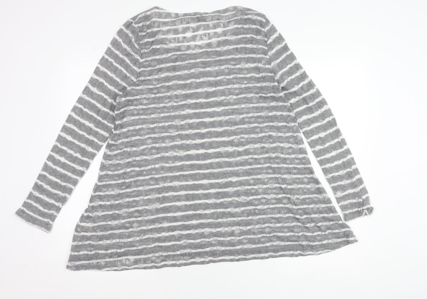 Phase Eight Women’s Grey Striped Tunic Top Size 18 Long Sleeve