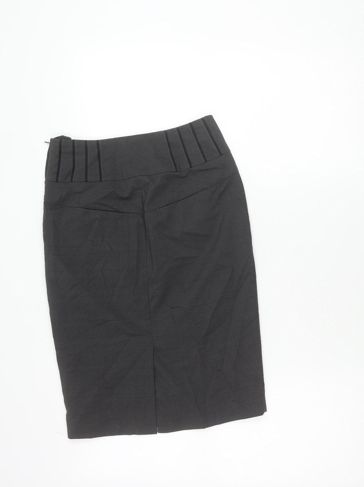 Next Women Black Size 6 Pencil Skirt Workwear Knee Length Pleated