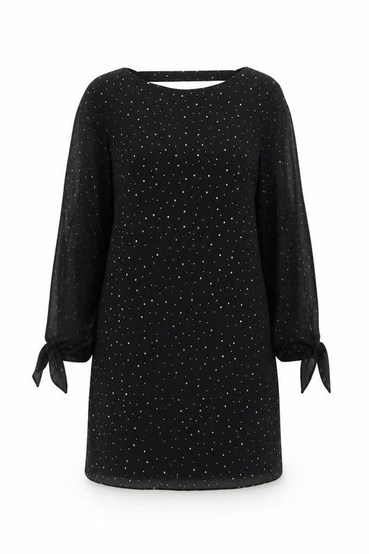Next Women Black Size 14 Shift Dress Studded Asymmetric Long Sleeve