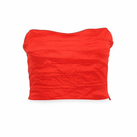 Zara Women Red Satin Camisole Top S Sweetheart Neck Spaghetti Strap