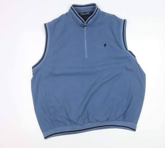 Marks and Spencer Men's Blue XL 44-46" Golf Waistcoat 1/4 Zip Polyester