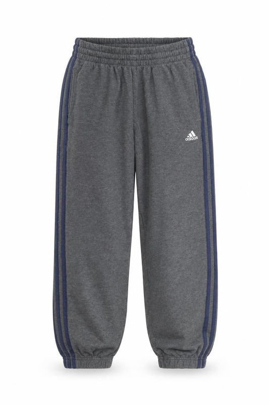 Adidas Boys Grey Sweatpants 11-12Y Elastic Waist Joggers Sports Trousers