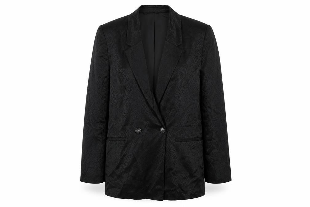 H&M Women’s Black Double-Breasted Blazer Jacket Size 8