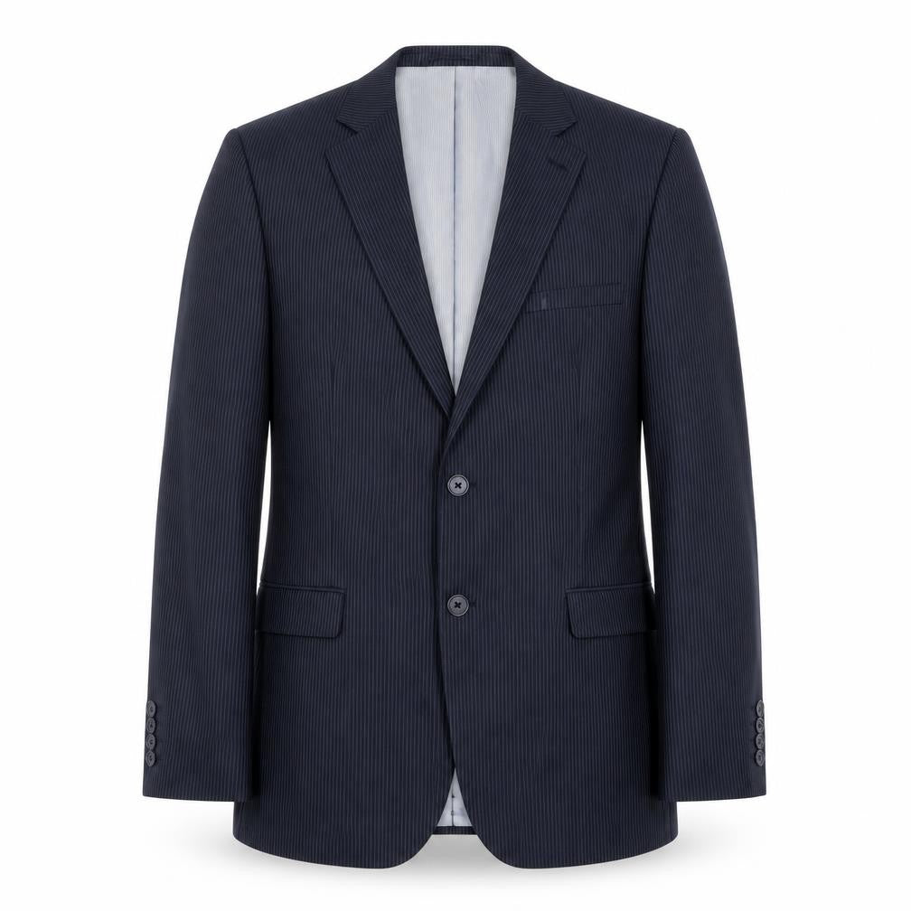 Marks & Spencer Men’s Blue Pinstripe Wool Blend Blazer Jacket 40 Chest