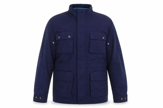 H&M Men’s Blue Military Jacket Size 38 Cotton Blend Mid-Length