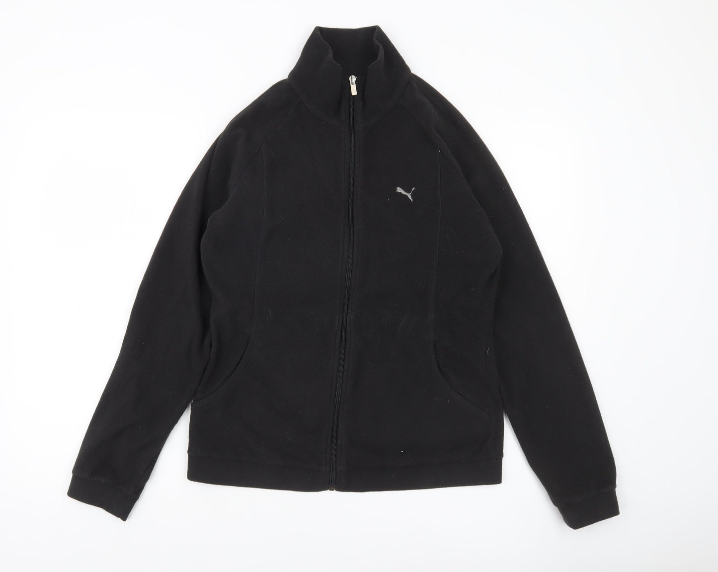 Puma Womens Black Fleece Full Zip Jacket Size 12 Regular Fit