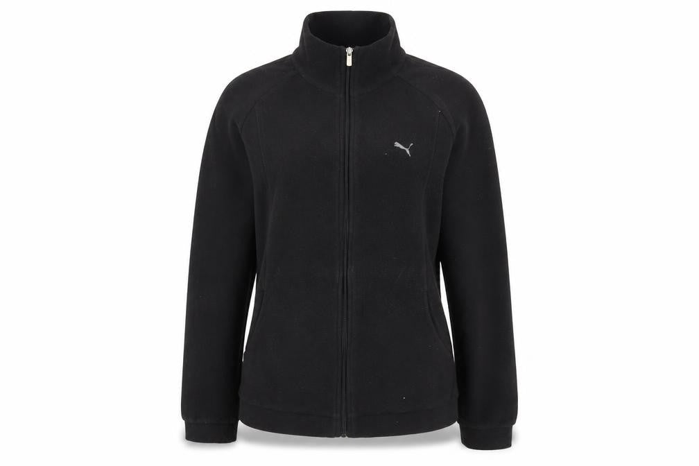 Puma Womens Black Fleece Full Zip Jacket Size 12 Regular Fit