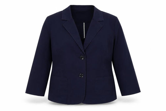 TIGI Women’s Blue Size 14 Cotton Blend Notch Lapel Blazer Jacket