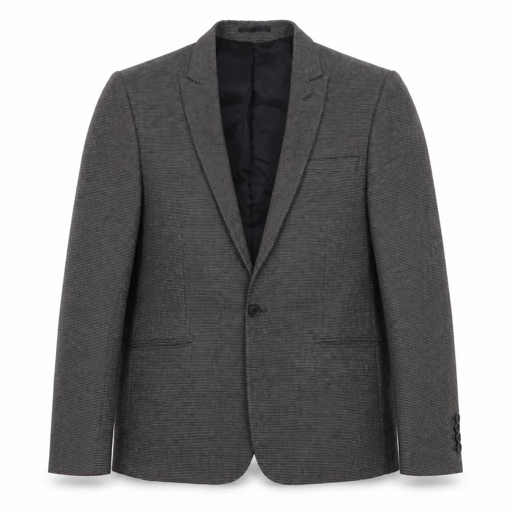 Junk de Luxe Men's Grey Slim Fit Checked Blazer Jacket Size 46