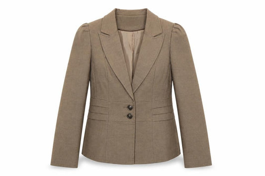 BHS Women’s Brown Herringbone Suit Jacket Size 14 Tailored Two-Button