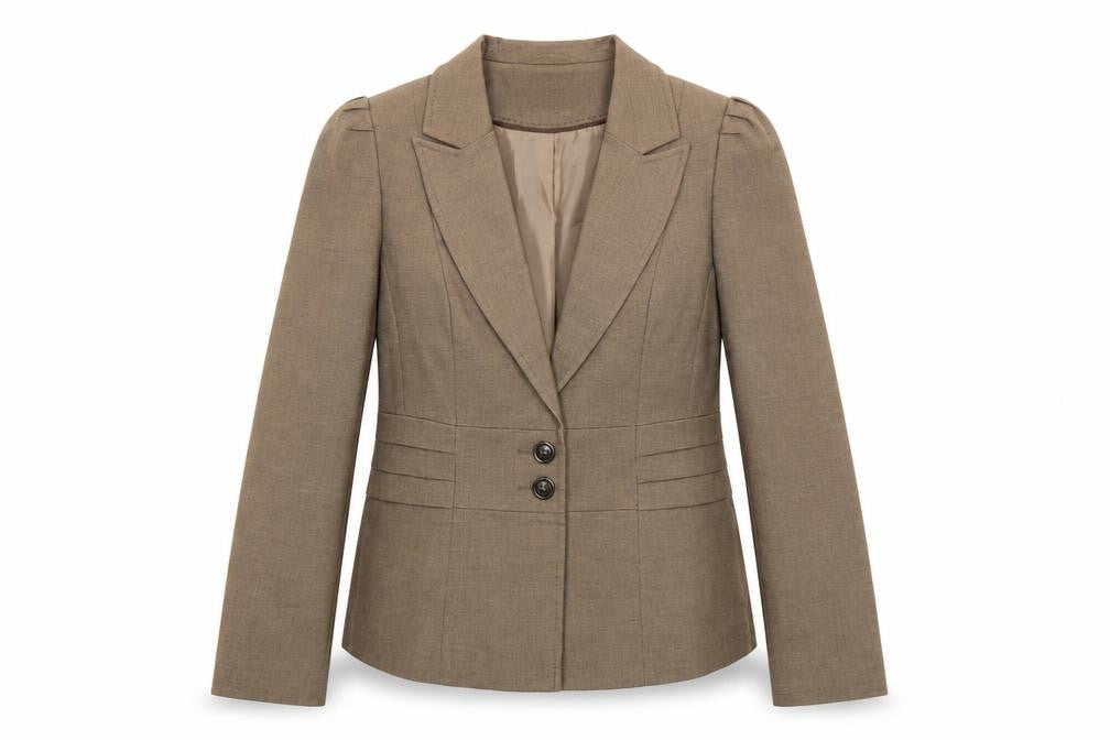 BHS Women’s Brown Herringbone Suit Jacket Size 14 Tailored Two-Button
