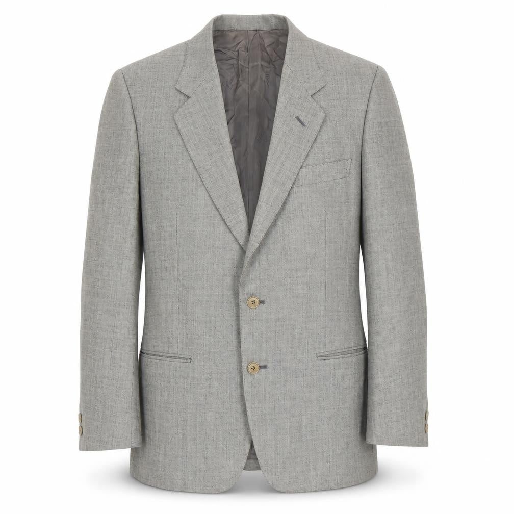 Lanvin Men Grey Wool Blazer Jacket Size 40 Regular Notch Lapel