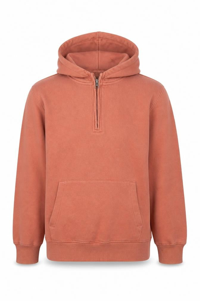 Zara Boys Brown 13-14 Years Pullover Hoodie with 1/2 Zip
