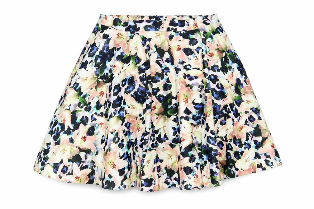 Julien Macdonald Women’s Multicoloured Floral A-Line Pleated Skirt Size 10