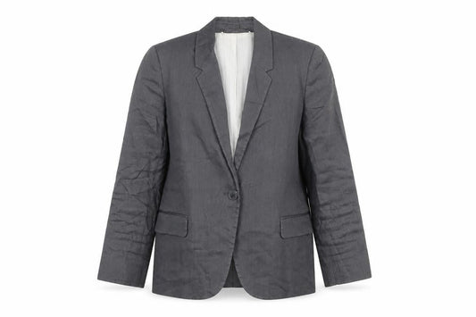 Jigsaw Women’s Grey Linen Blend Blazer UK 10 Regular Fit