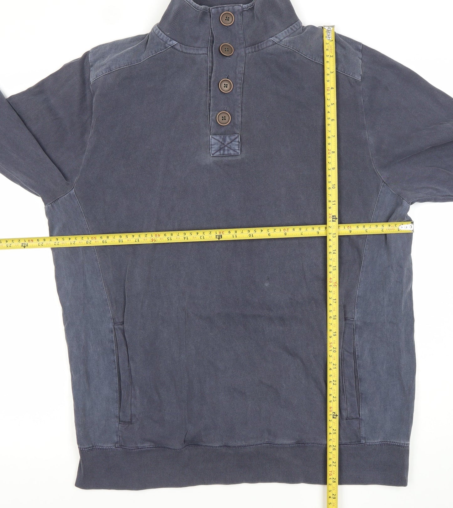 Peter Storm Men’s Blue Henley Sweatshirt Medium Long Sleeve