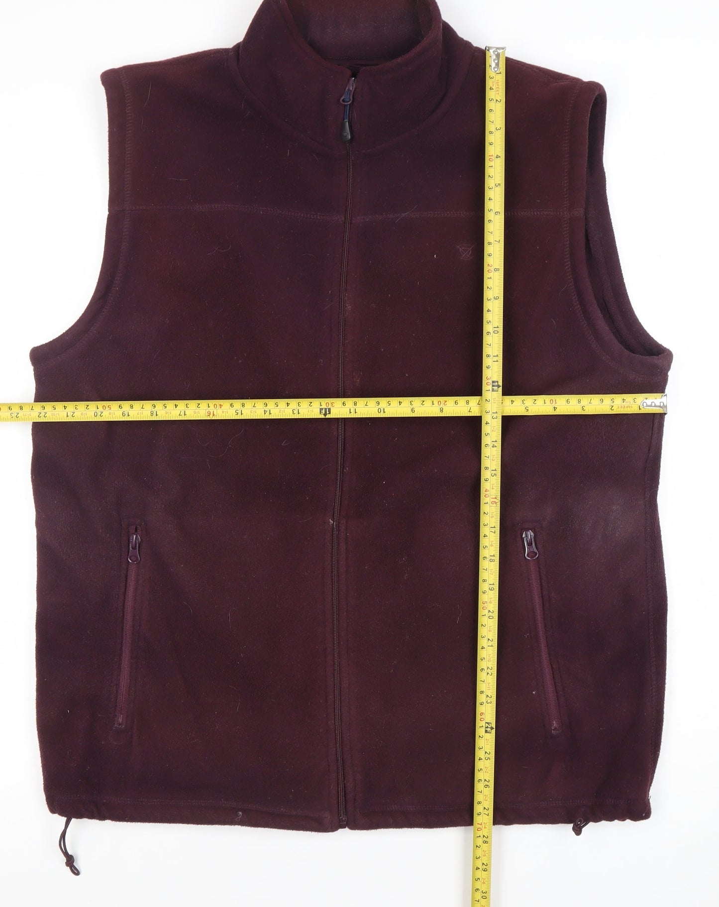 James Pringle Men's Brown Fleece Waistcoat L Full Zip Pockets
