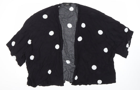Next Womens Black Polka Dot Kimono Blouse Size M Viscose