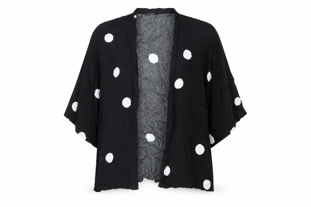 Next Womens Black Polka Dot Kimono Blouse Size M Viscose