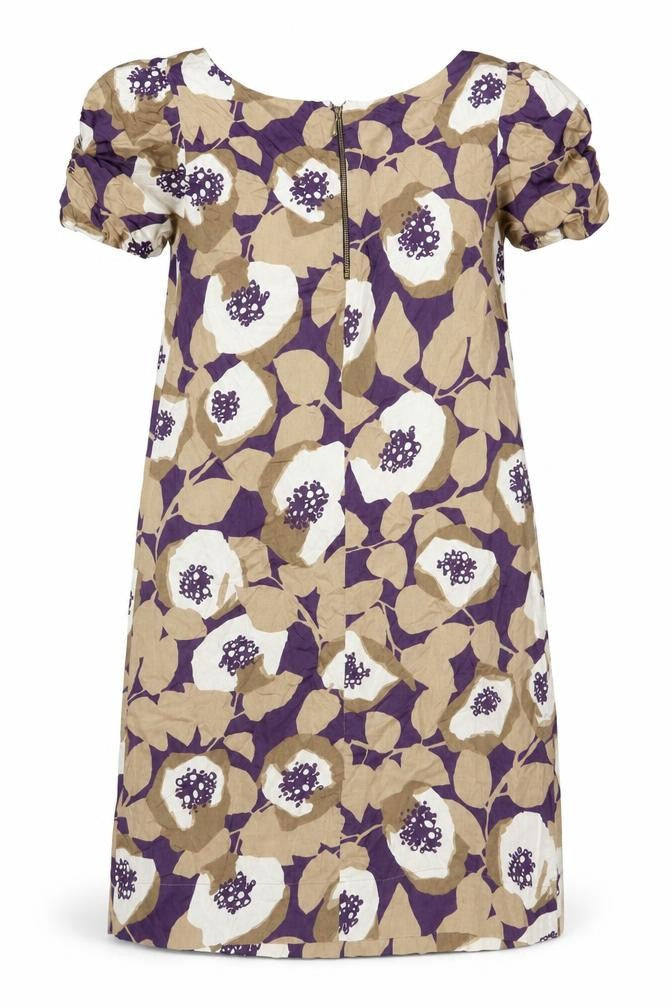 Marks & Spencer Womens Purple Beige Floral One Shoulder Dress UK 12