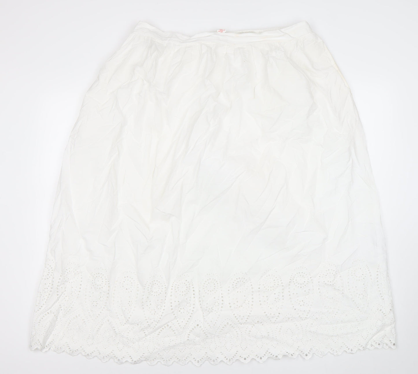 Finery Women’s White Lace Embroidered Midi A-Line Skirt Size M