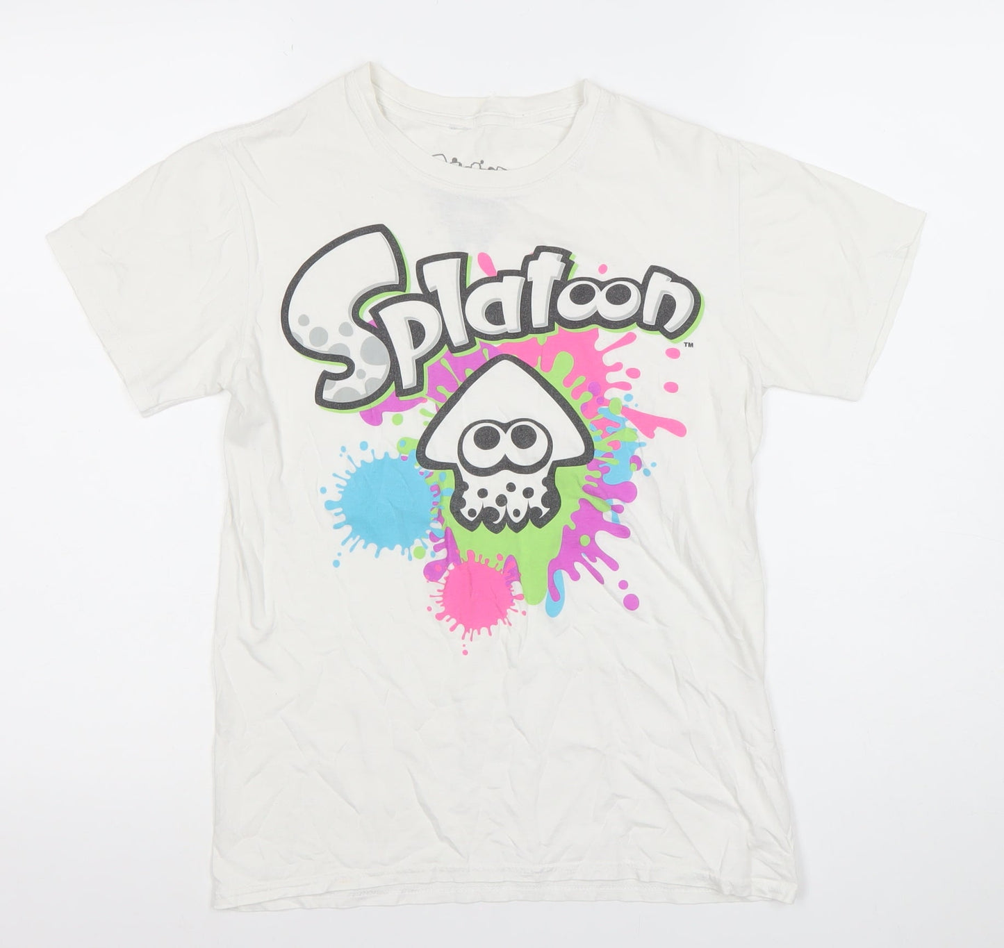 Bioworld Splatoon Men's White Graphic T-Shirt Size S Cotton