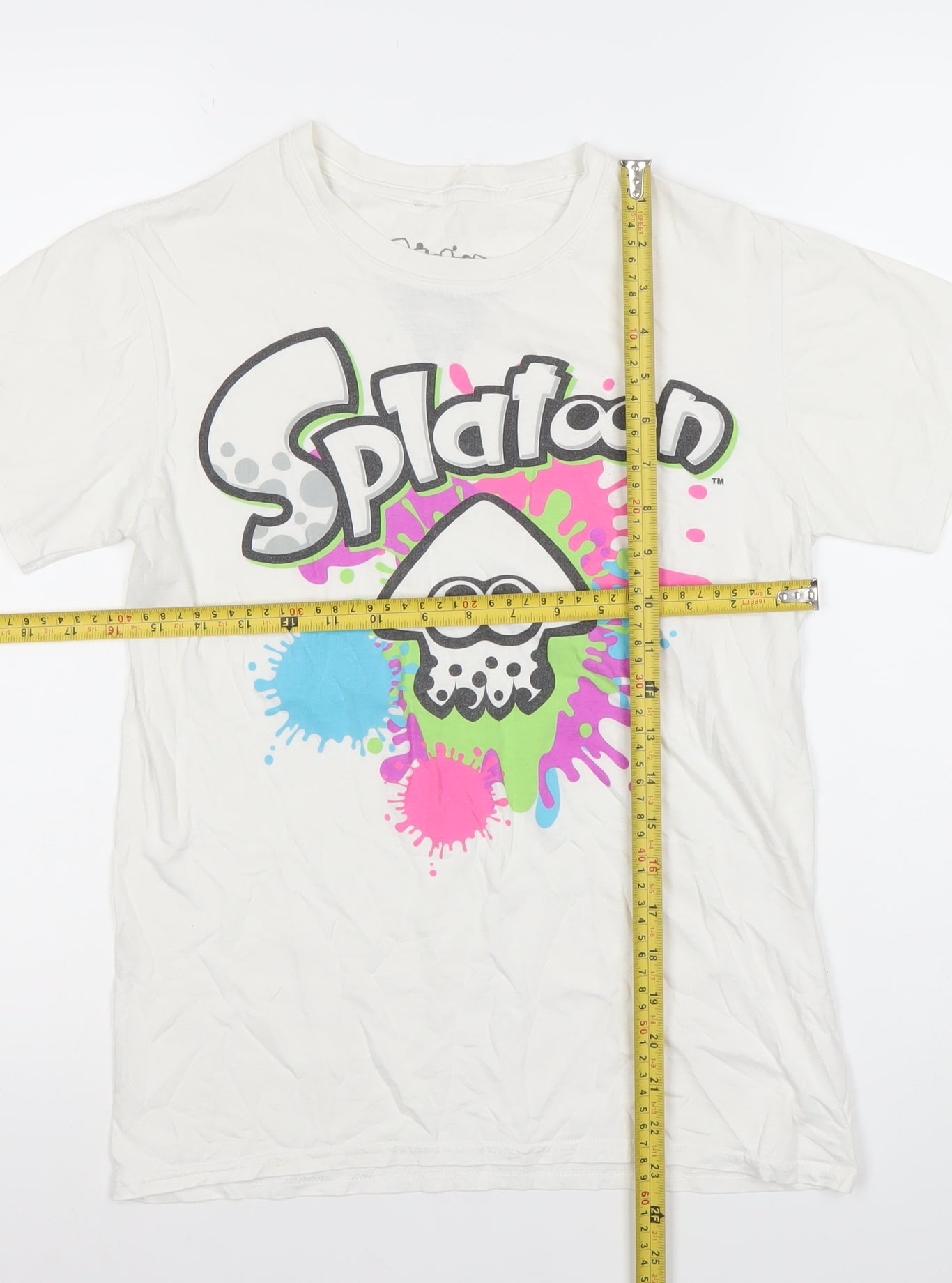 Bioworld Splatoon Men's White Graphic T-Shirt Size S Cotton
