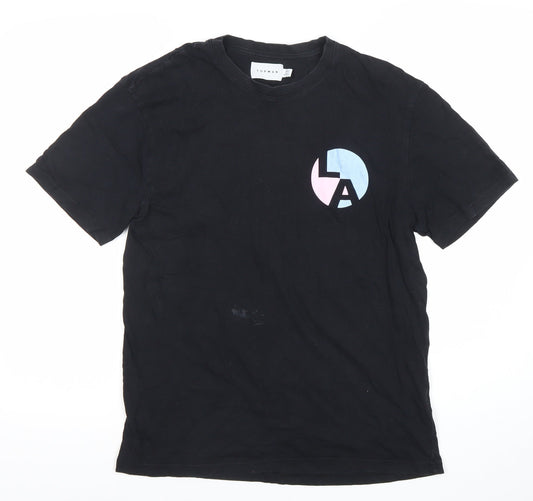 Topman Men’s Black XS LA Graphic Print Crew Neck T-Shirt