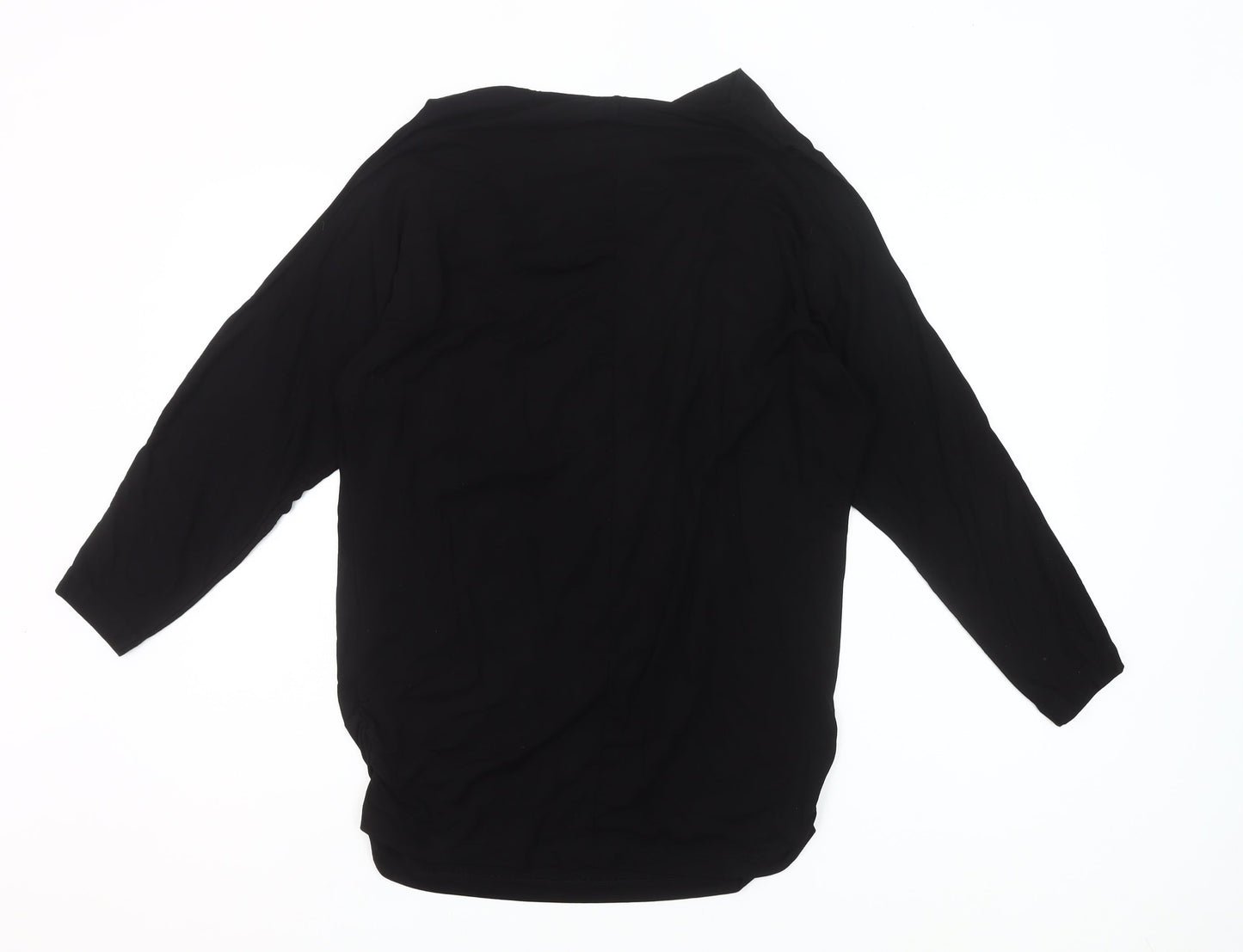 Baukjen Womens Black Tunic Blouse Size M Cowl Neck 3/4 Sleeve Viscose