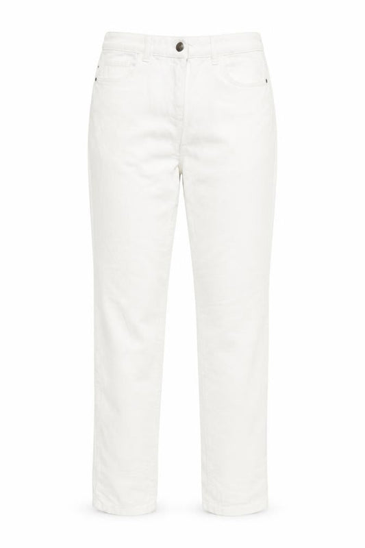 Caroll Womens White Corduroy Chino Trousers Size 12 Straight Fit
