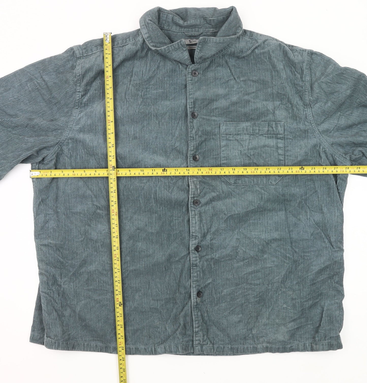 Tu Men's Green Corduroy 3XL 51-53" Long Sleeve Button-Up Shirt