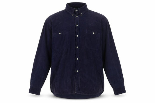River Trader Men’s Blue Corduroy Button-Up Shirt XL Long Sleeve