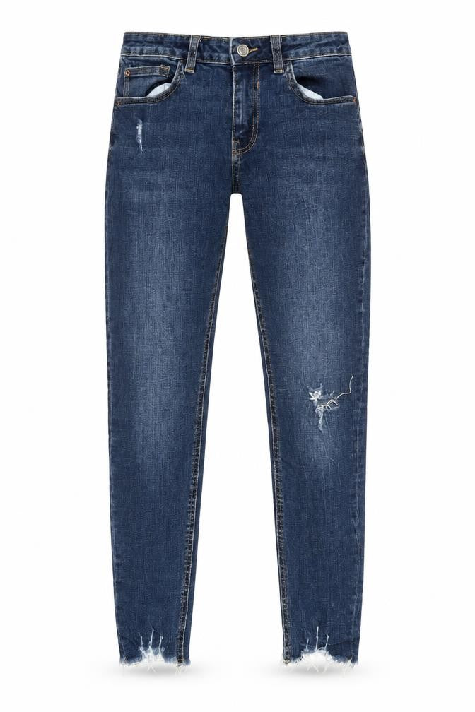 Denim Co. Womens Blue Size 12 Skinny Distressed Jeans