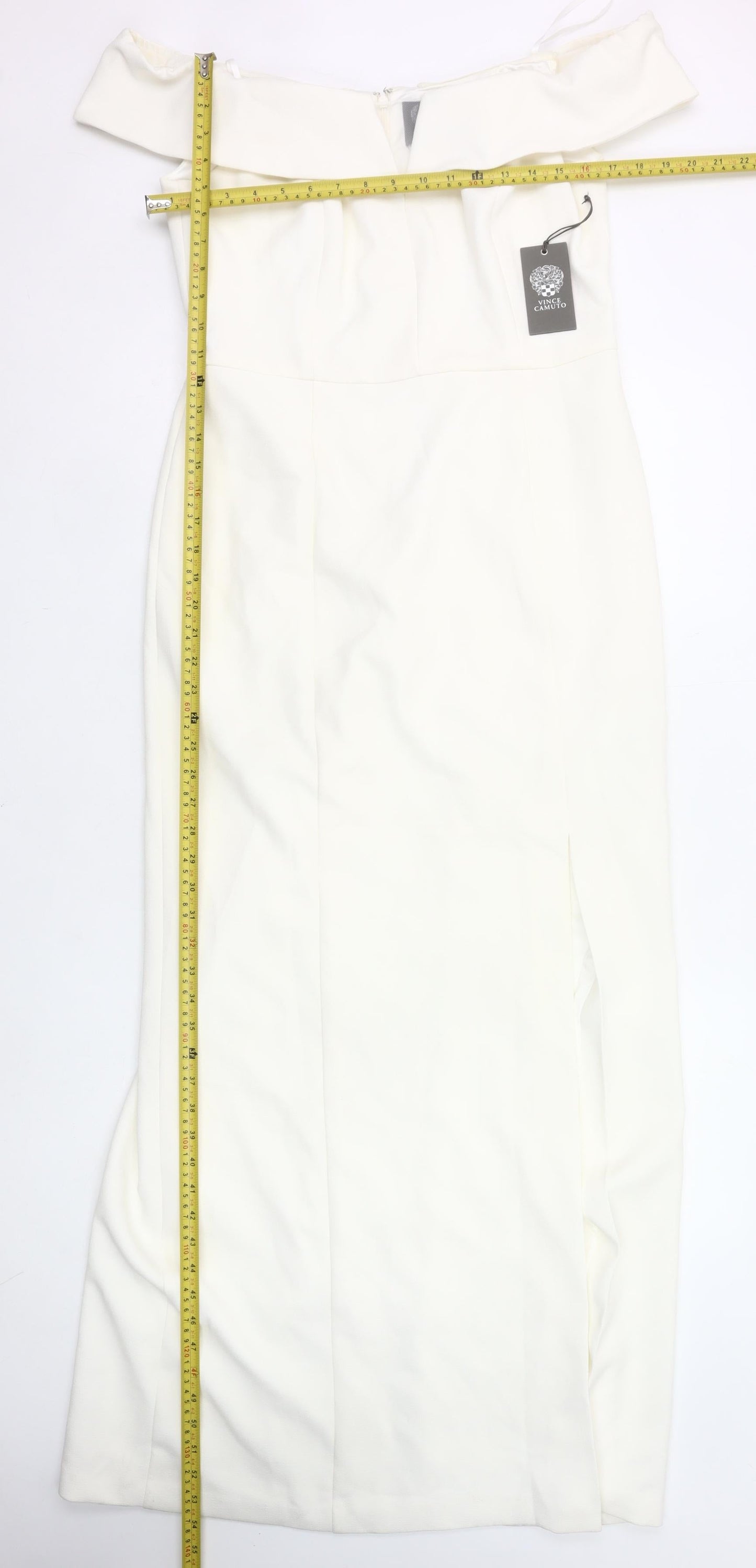Vince Camuto Womens White Off Shoulder Sheath Dress Size 12