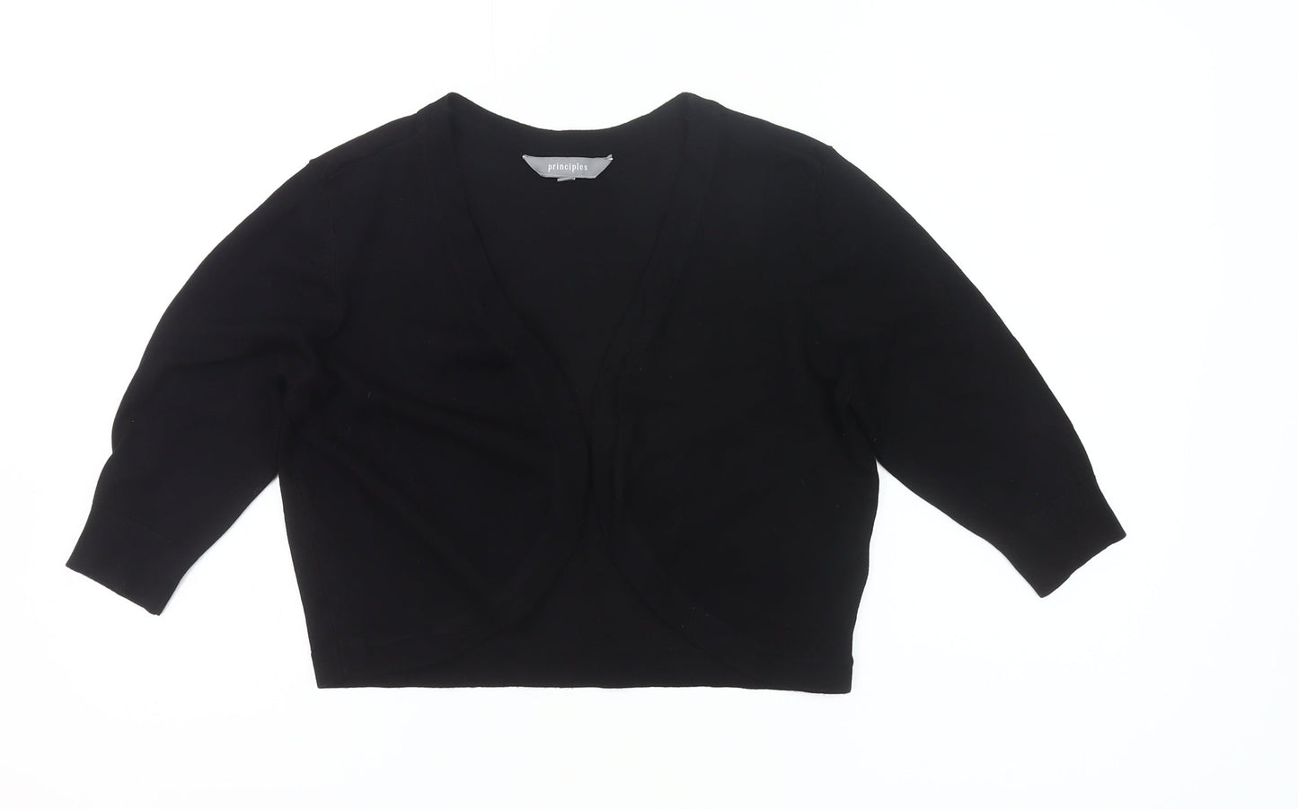 Principles Women’s Black Viscose Blend V-Neck Cardigan Size 14