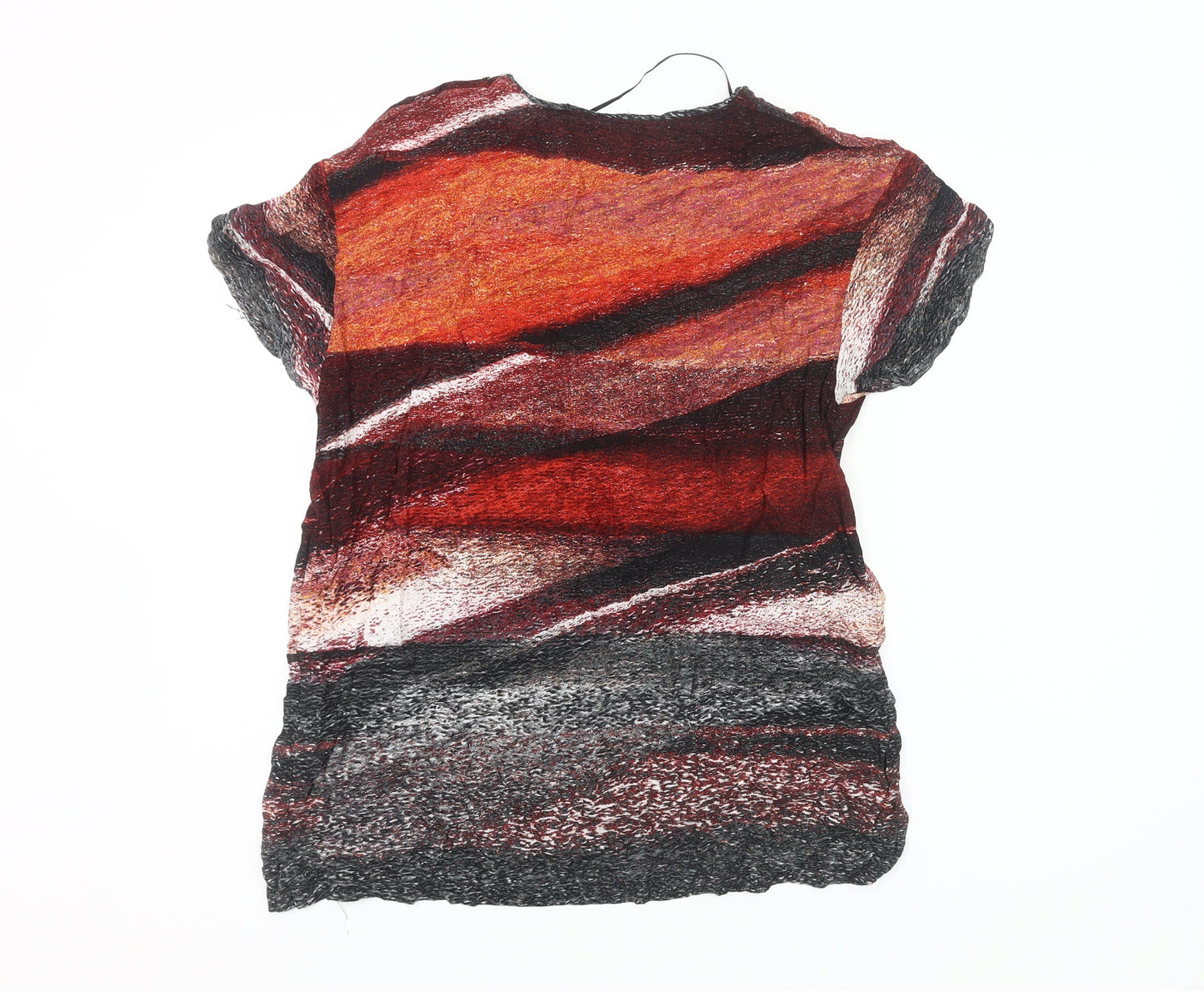 Zara Womens Multicoloured Art Print Viscose T-Shirt Size S