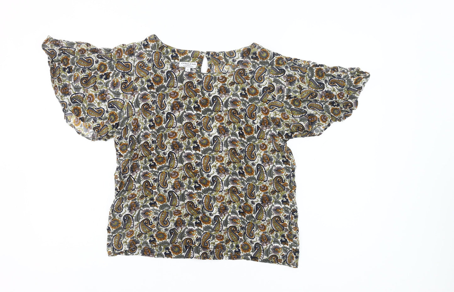 Cerulean Women’s Multicoloured Paisley Blouse Size 14 Rayon Tunic