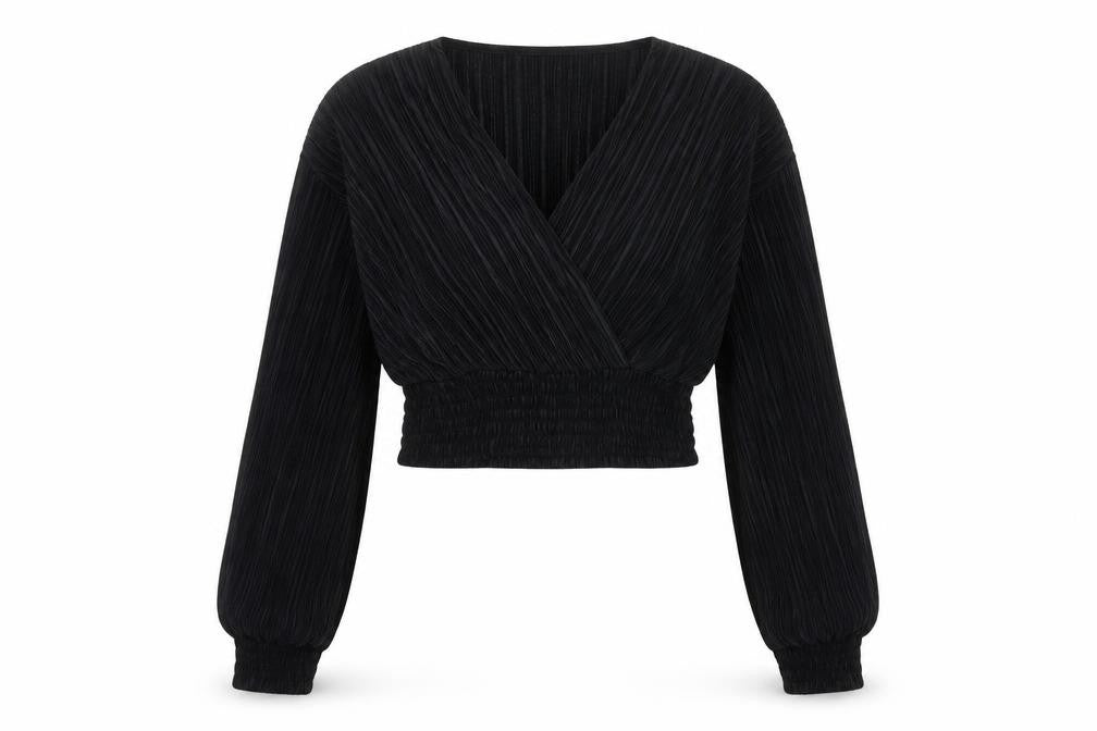 Pins & Needles Women’s Black Wrap Blouse Size S Long Sleeve