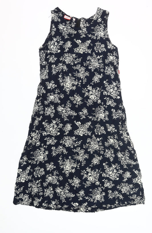 Jackpot Women’s Blue Floral Sleeveless Shift Dress Size S