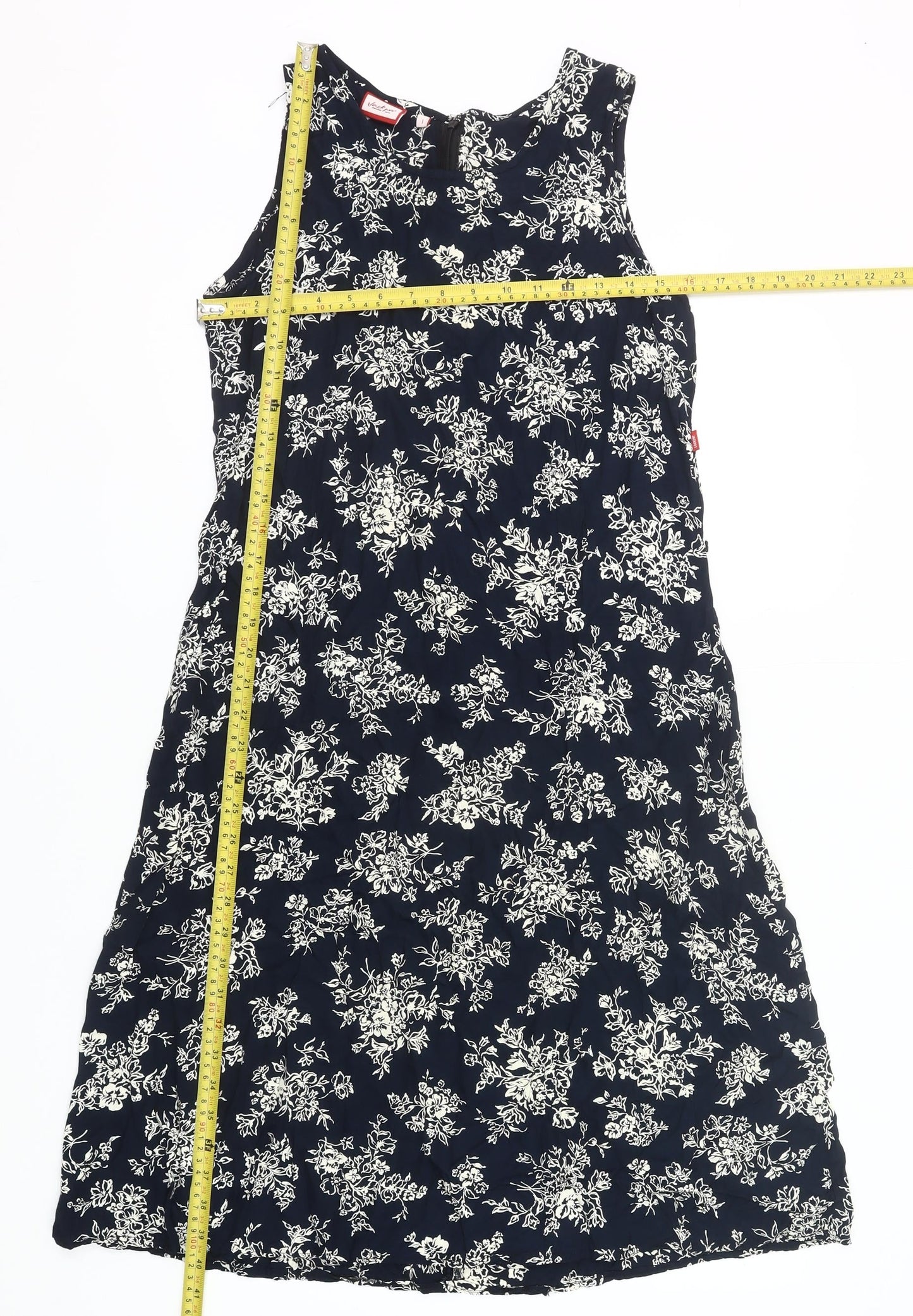 Jackpot Women’s Blue Floral Sleeveless Shift Dress Size S