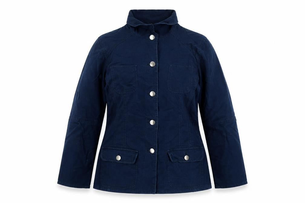 CMD Womens Blue Cotton Mid-Length Casual Jacket Size 16