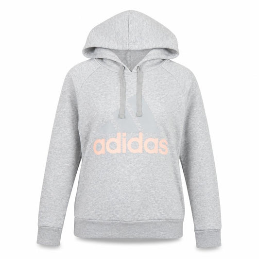 Adidas Womens Grey Pullover Hoodie XS Logo Print Cotton Blend